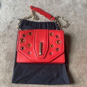 Raoul New York Hand Bag Purse Clutch. Orange Red.